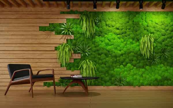 آیا حشرات یا آلودگی بر روی دیوار سبز خزه ای وجود دارد؟
